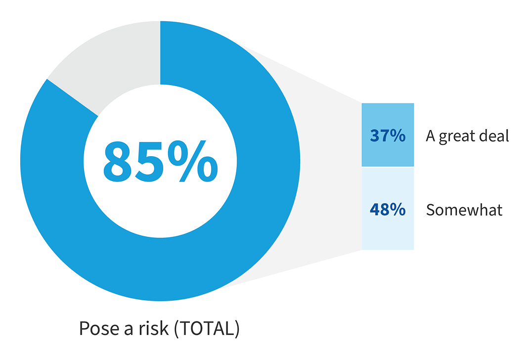 Chart: How much does having gaps in IT visibility pose a risk to your organization?