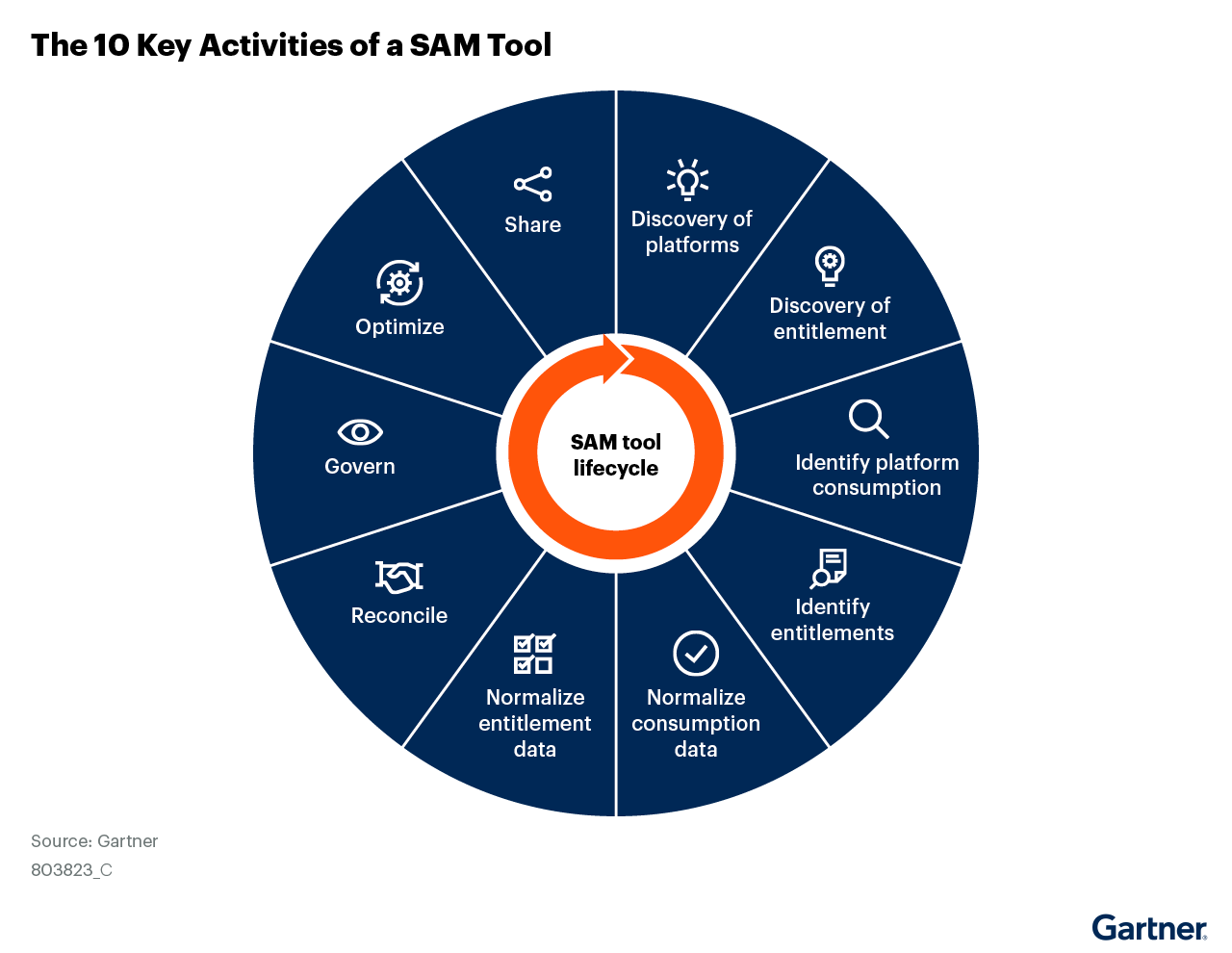 Chart: The 10 Key Activities of a SAM Tool