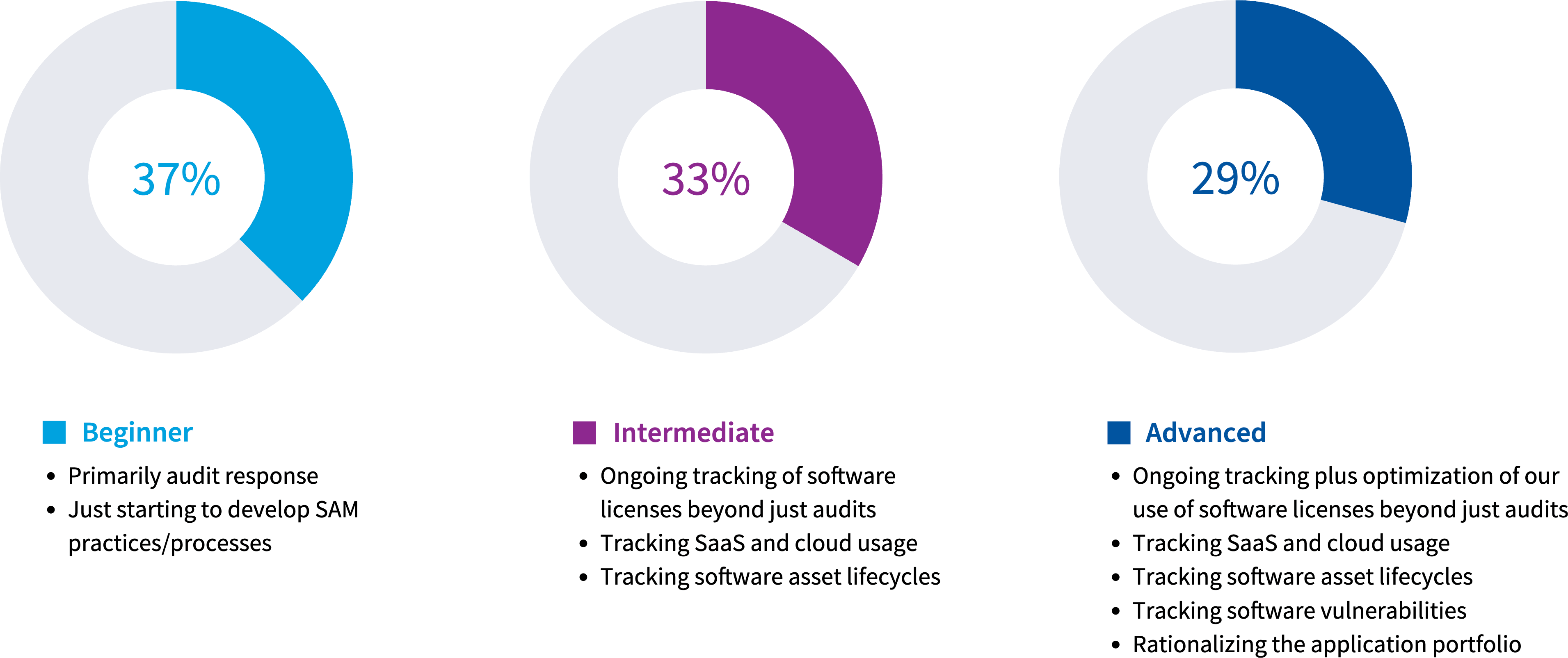 Chart: Which statement best describes where you are in implementing SAM in your organization?