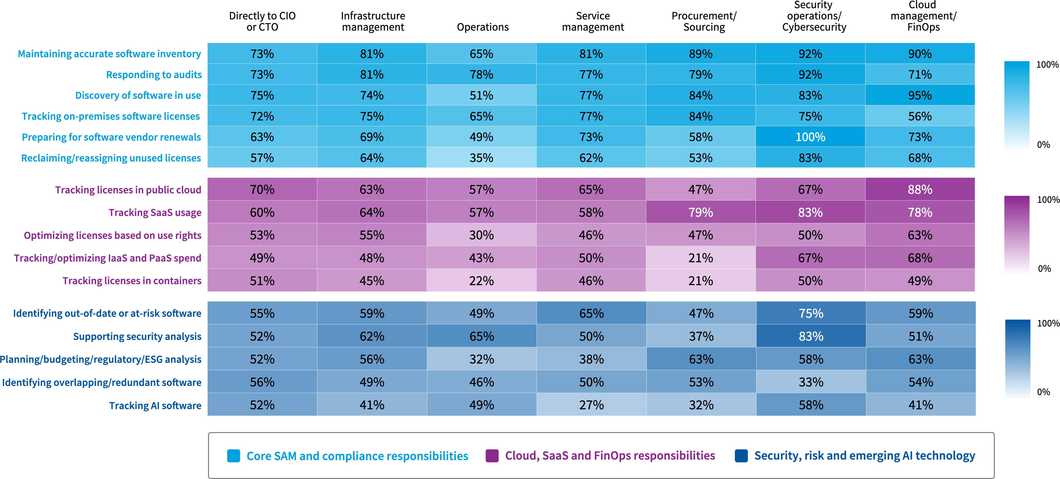Chart: SAM team responsibilities and where they report