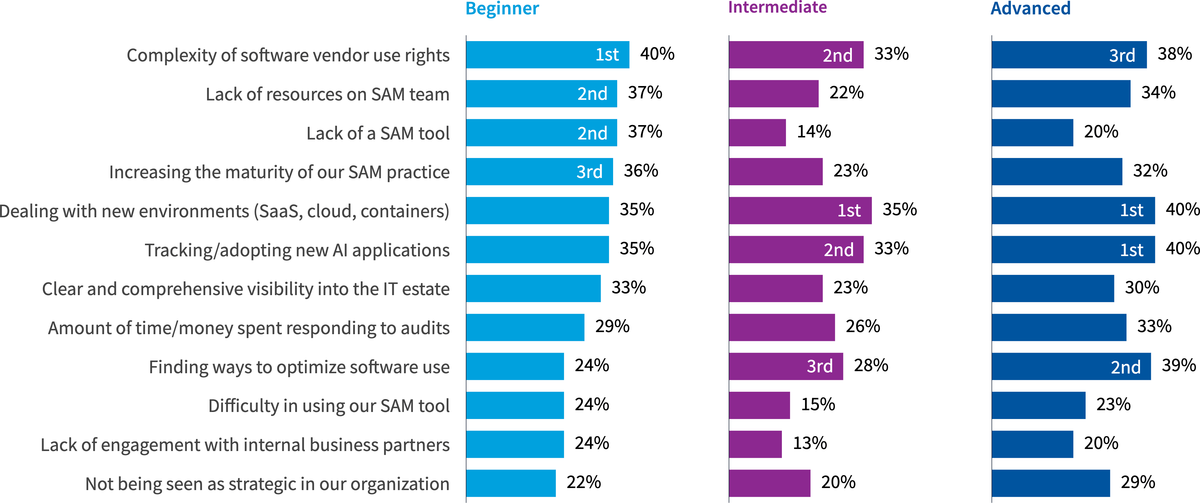 Chart: SAM challenges by maturity