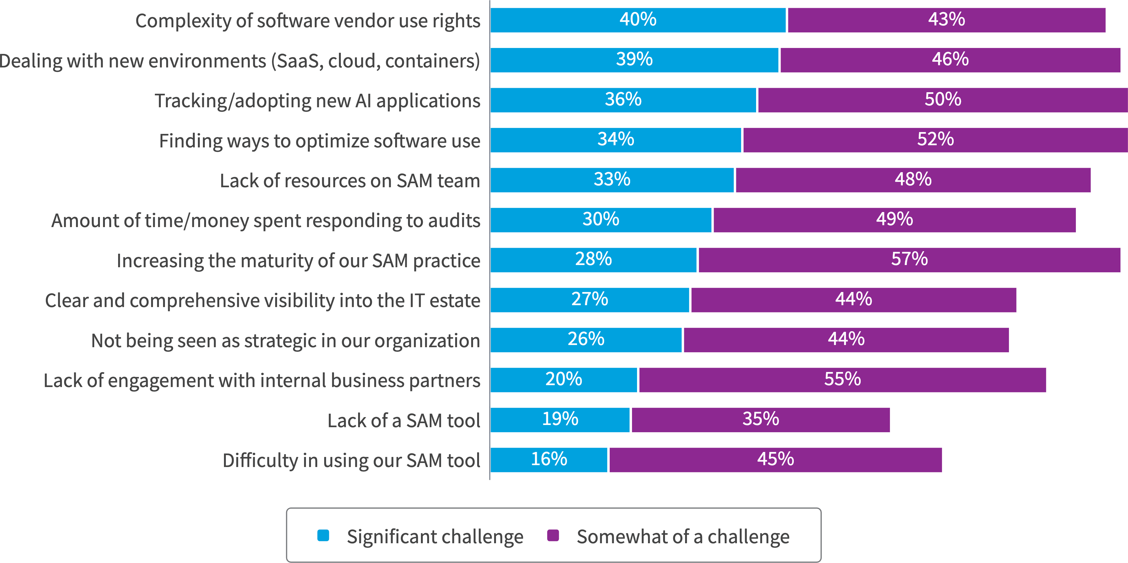 Chart: European organizations’ challenges with SAM