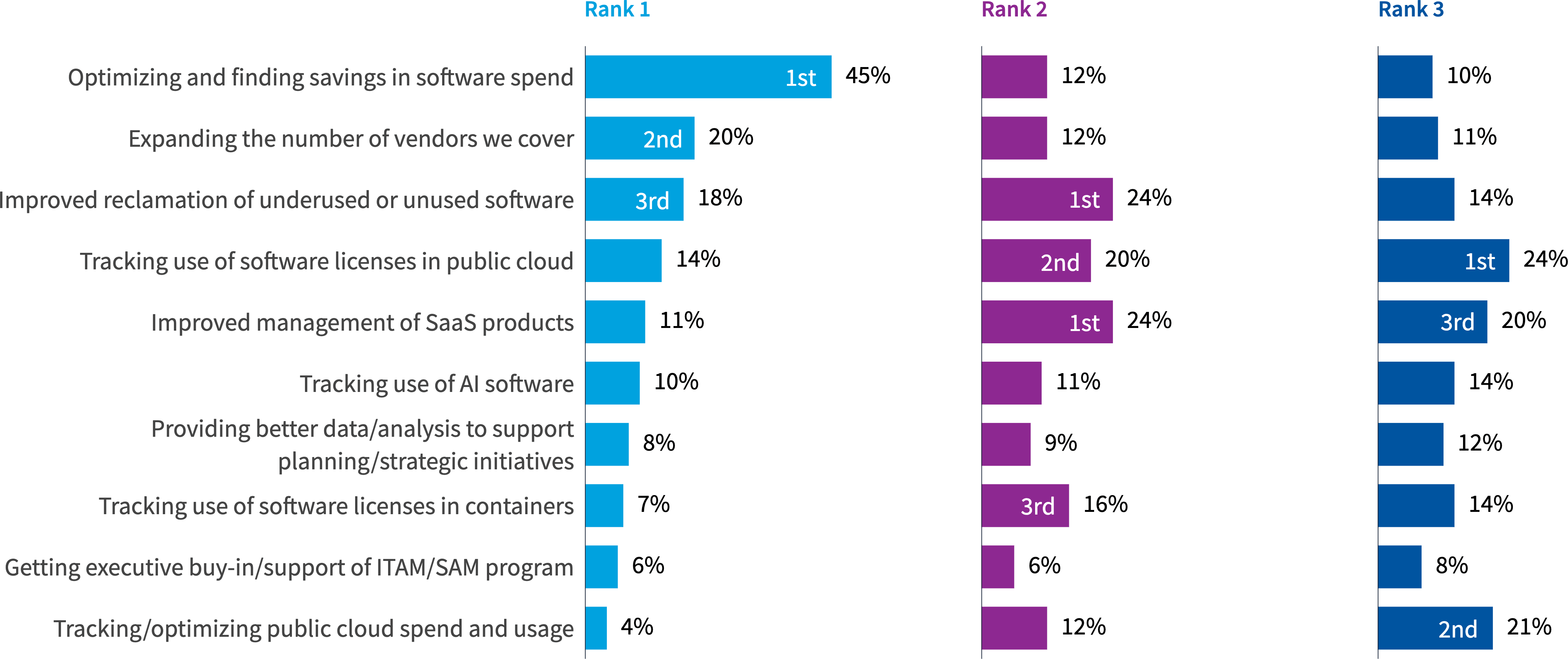 Chart: Top 3 SAM initiatives European respondents want to advance in the next year