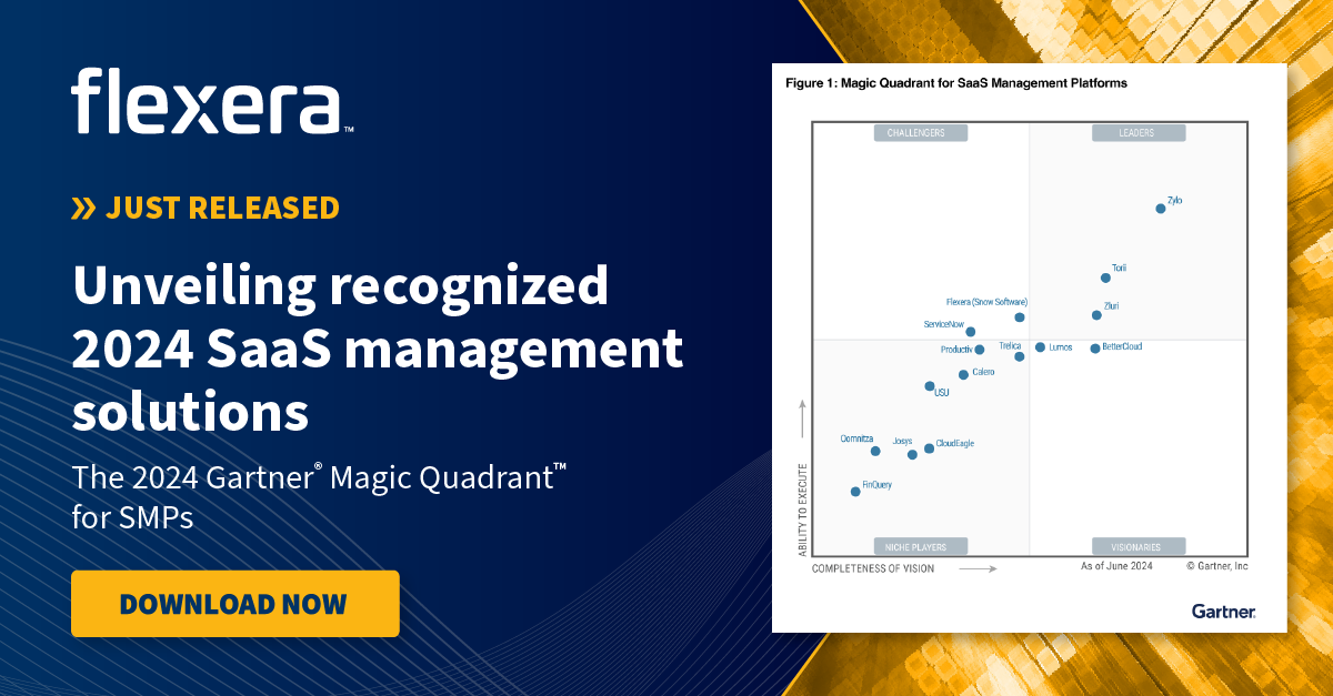 The Gartner Magic Quadrant for SaaS Management Platform Flexera